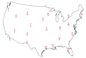 Cities of the United States. Sporcle