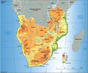 Mapa político de África del Sur. GRID-Arendal