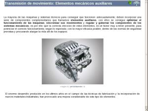 Transmisión de movimiento: Elementos mecánicos auxiliares