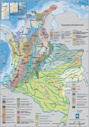Mapa de Regiones Geográficas de Colombia. IGAC