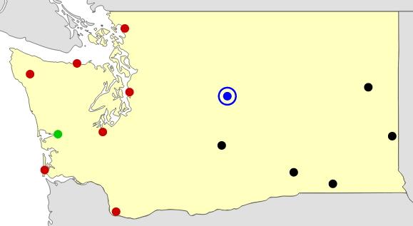 Washington cities map  (JetPunk)