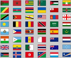 Flags of world countries. Lizard Point