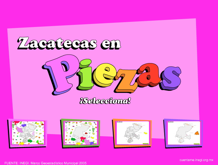 Municipios de Zacatecas. Puzzle. INEGI de México