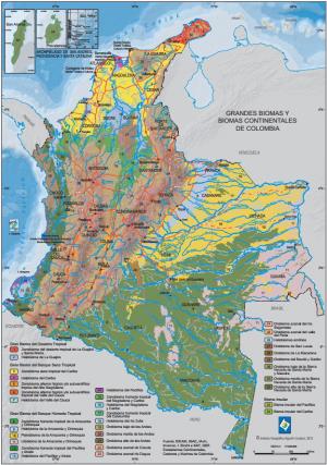 Mapa de Grandes Biomas de Colombia. IGAC
