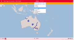 Flüsse und Seen Australiens - Durchschnittliches Niveau