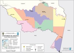 Mapa político de Amazonas (Colombia). IGAC