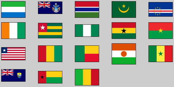 Flags of Western Africa. Lizard Point