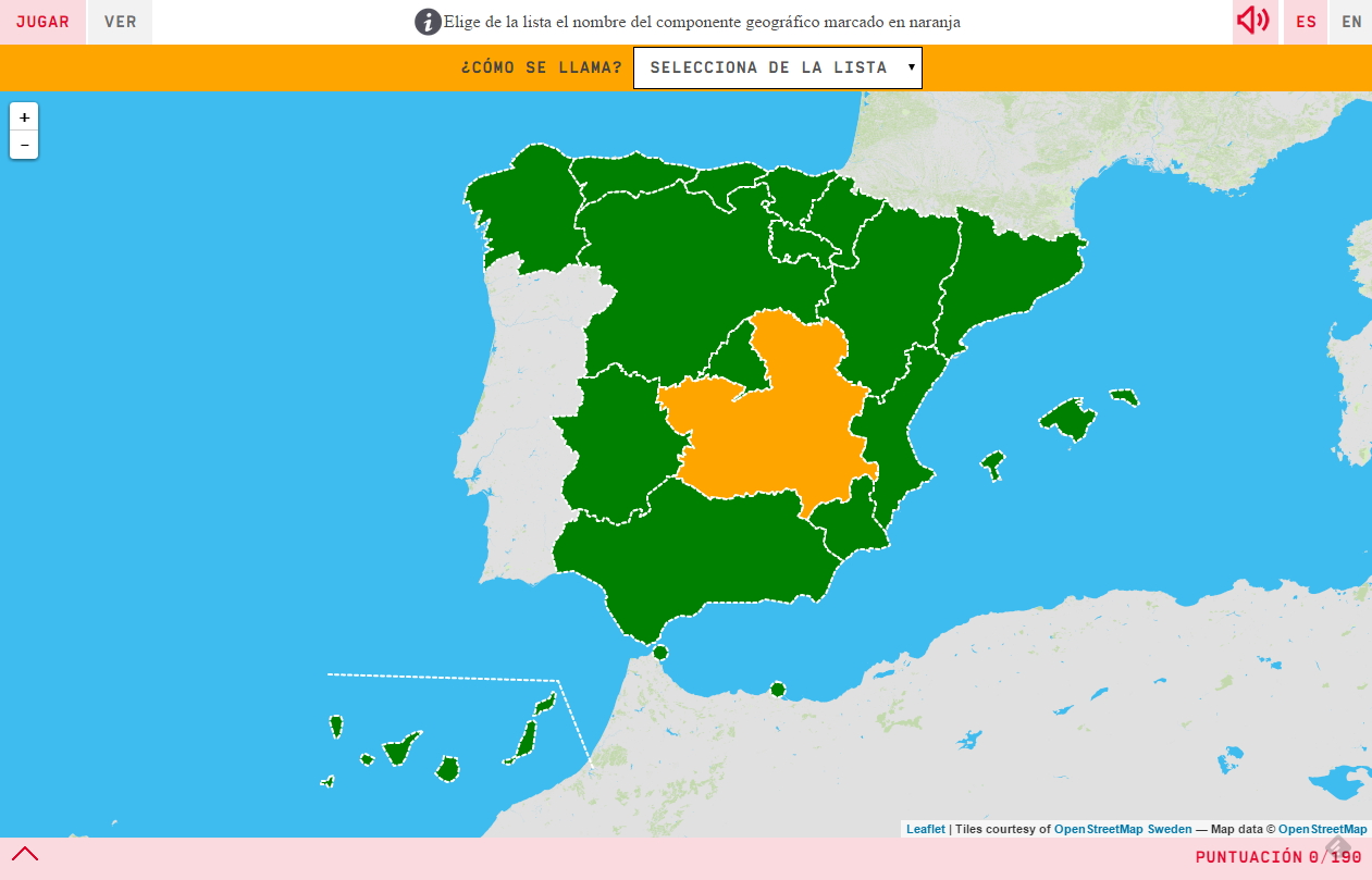 Place the Spanish Autonomous Communities