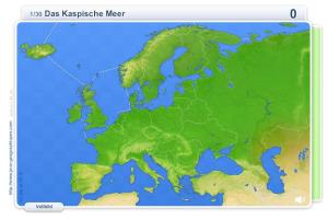Physische Geographie Europas. Geographie Spiele