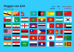 Vlaggen van Azië. Topo Wereld