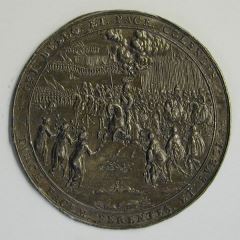 Prueba del reverso de la medalla conmemorativa de la victoria de Vladislao IV en la batalla de Smolensk