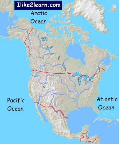 Physical features of North America. Ilike2learn