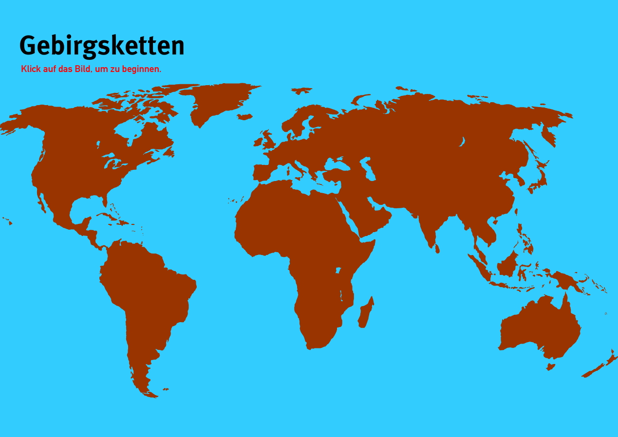 Gebirgsketten der Welt. Welt-Quiz Geographie
