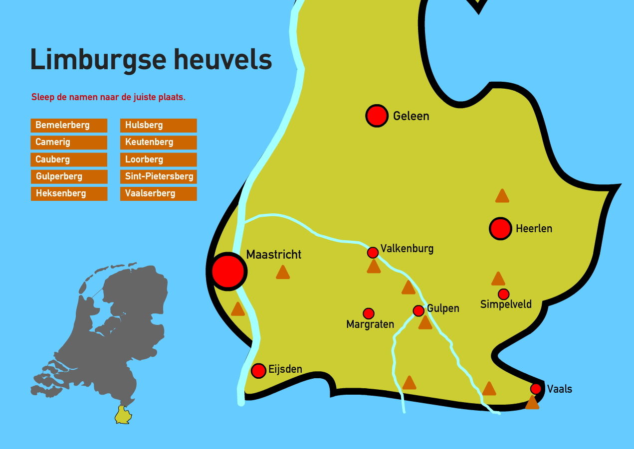 Limburgse heuvels. Topografie van Nederland
