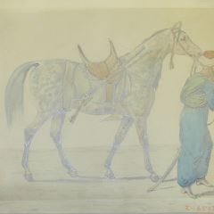 Árabe con caballo