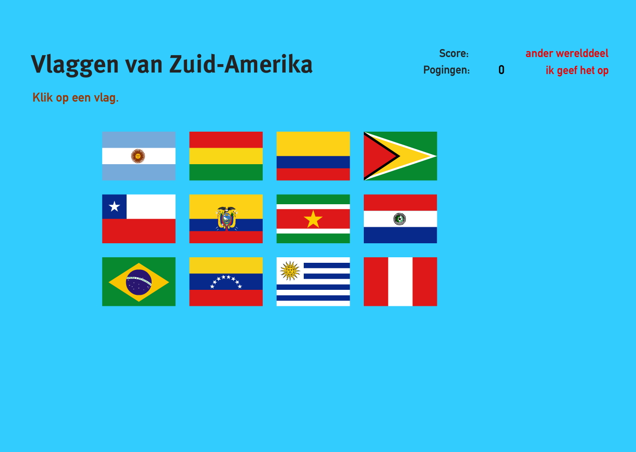 Vlaggen van Zuid-Amerika. Topo Wereld