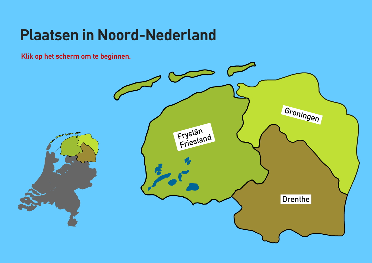 Plaatsen in Noord-Nederland. Topo VMBO