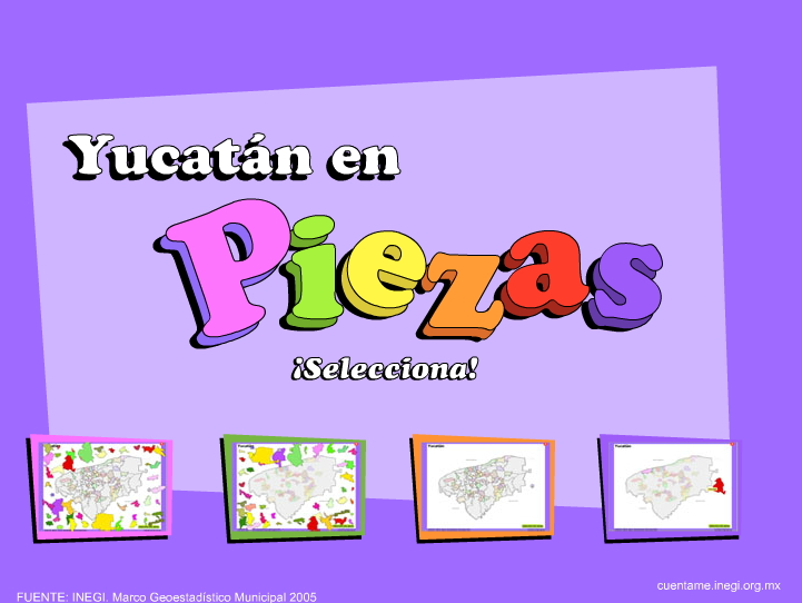 Municipios de Yucatán. Puzzle. INEGI de México