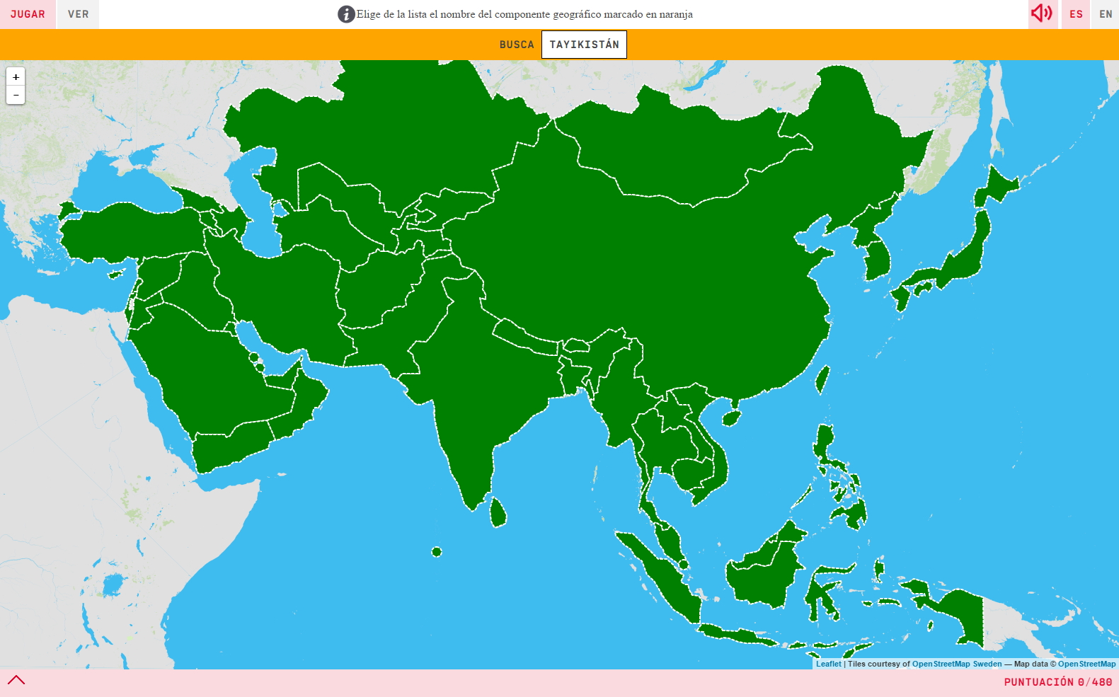 mapa interactivo de asia fisico Mapa para jugar. ¿Dónde está? Países de Asia   Mapas Interactivos 