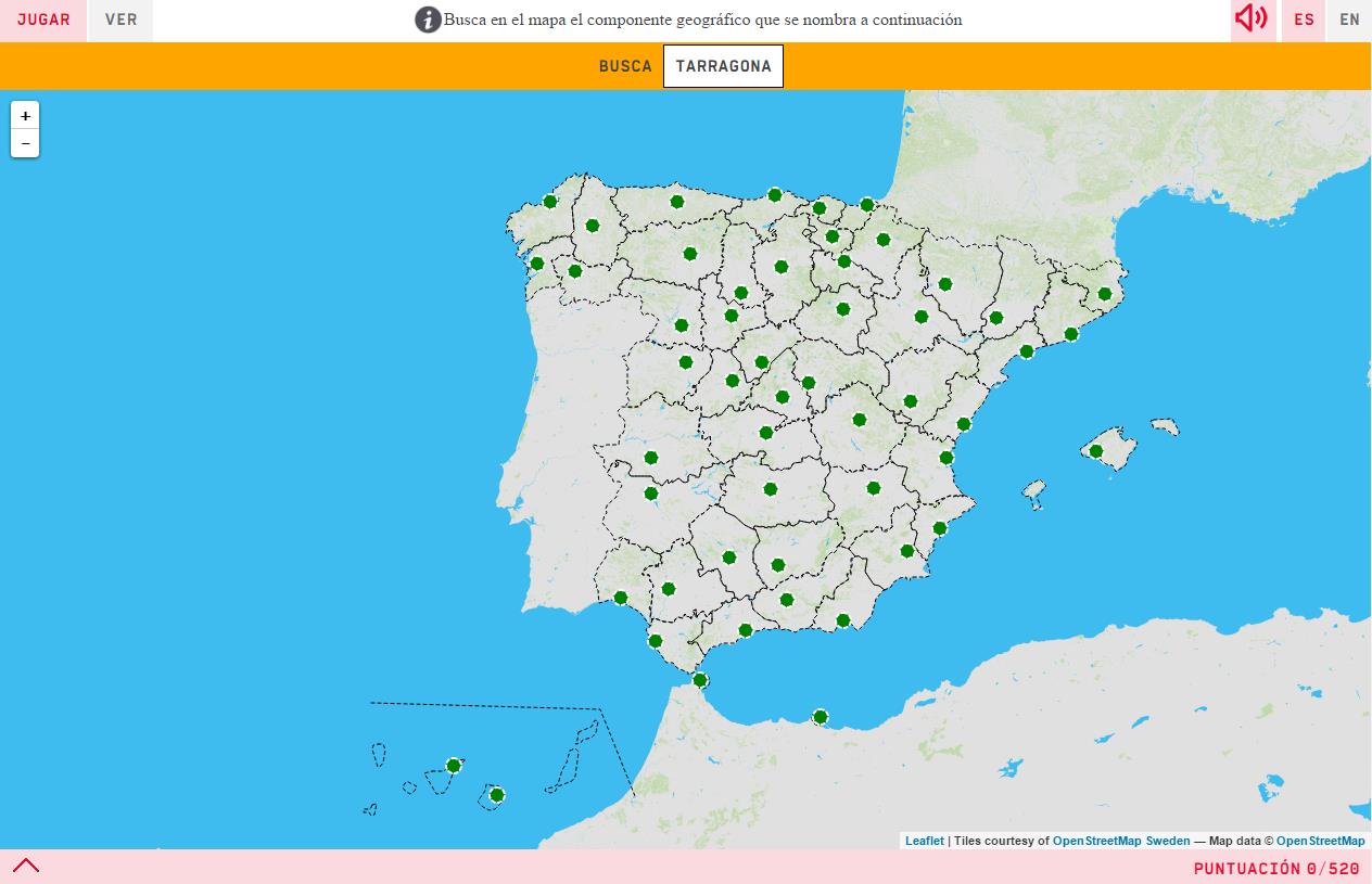 mapa de españa para jugar Mapa para jugar. ¿Dónde está? Capitales de provincias de España 