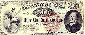 Large denominations of United States currency