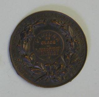 Medalla del premio de Pintura de III clase de la Exposición Nacional de Bellas Artes de 1866