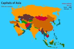 Capitals of Asia. World Geography Games