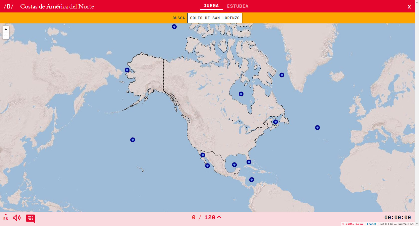 ¿conoces Las Costas De América Del Norte Mapa Interaktiboak
