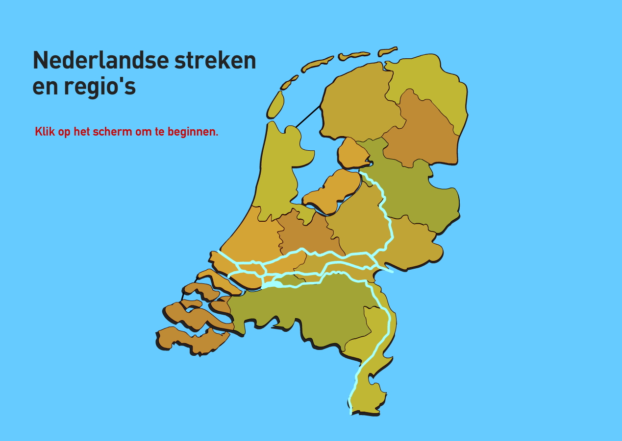 Regio's van Nederland. Topografie van Nederland