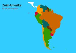 Landen van Zuid-Amerika. Topo Wereld