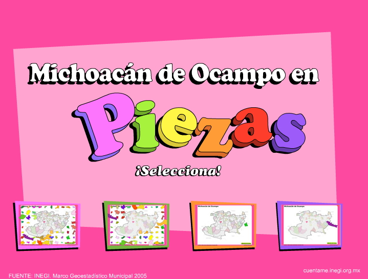 Municipios de Michoacán. Puzzle. INEGI de México