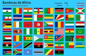 Banderas de África. Juegos de Geografía