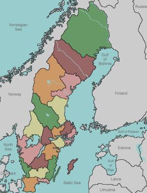 Counties of Sweden. Lizard Point