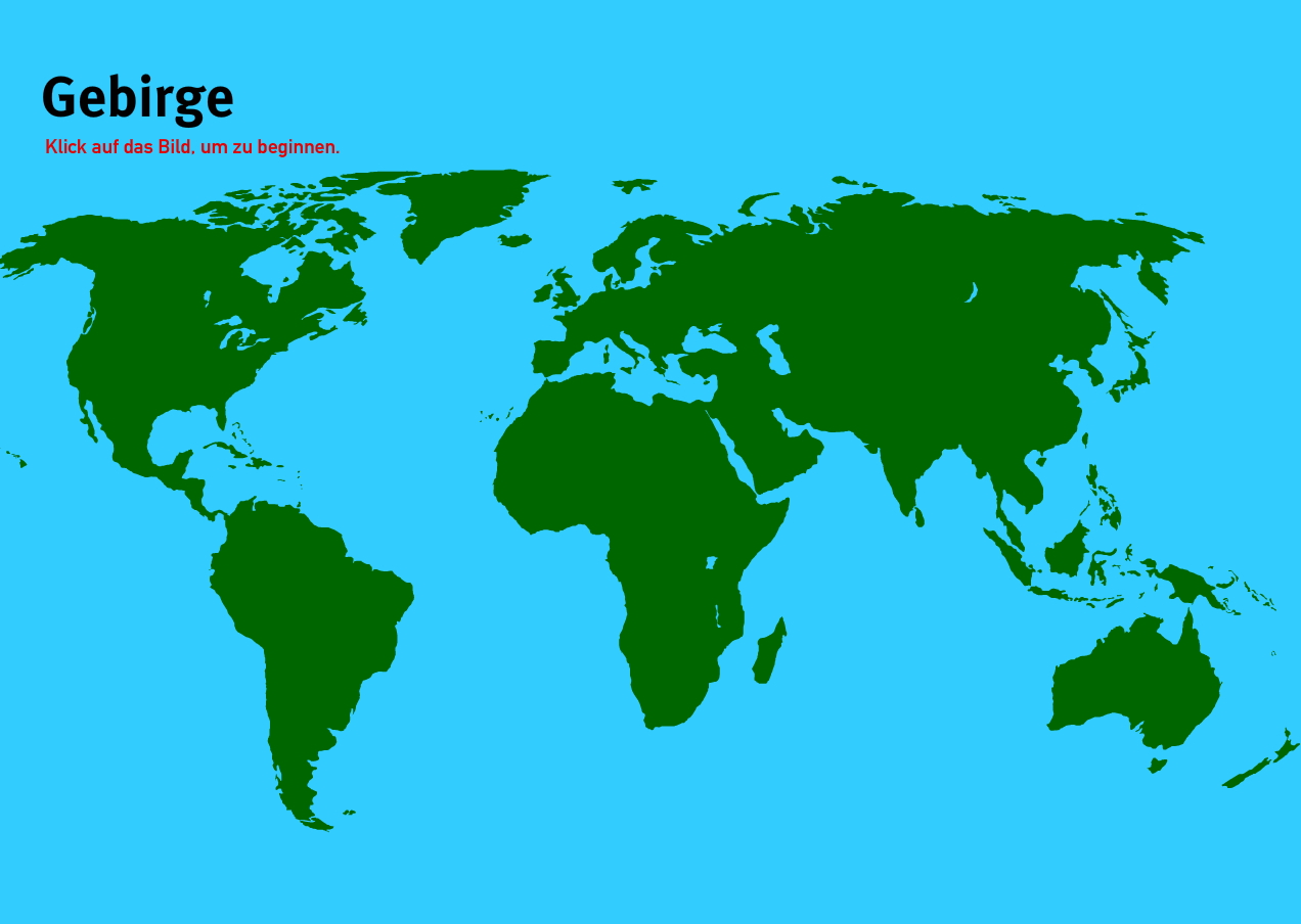 Gebirge der Welt. Welt-Quiz Geographie