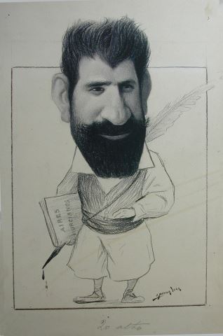 Caricatura del escritor Vicente Medina Tomás