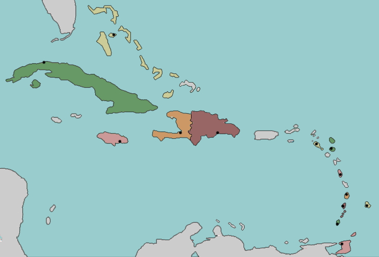 Capital cities of the Caribbean. Lizard Point