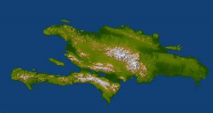 Mapa fisico de la isla de Santo Domingo