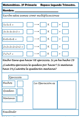conciencia fecha Pez anémona Ficha de Repaso de Matemáticas para Primaria - Didactalia: material  educativo