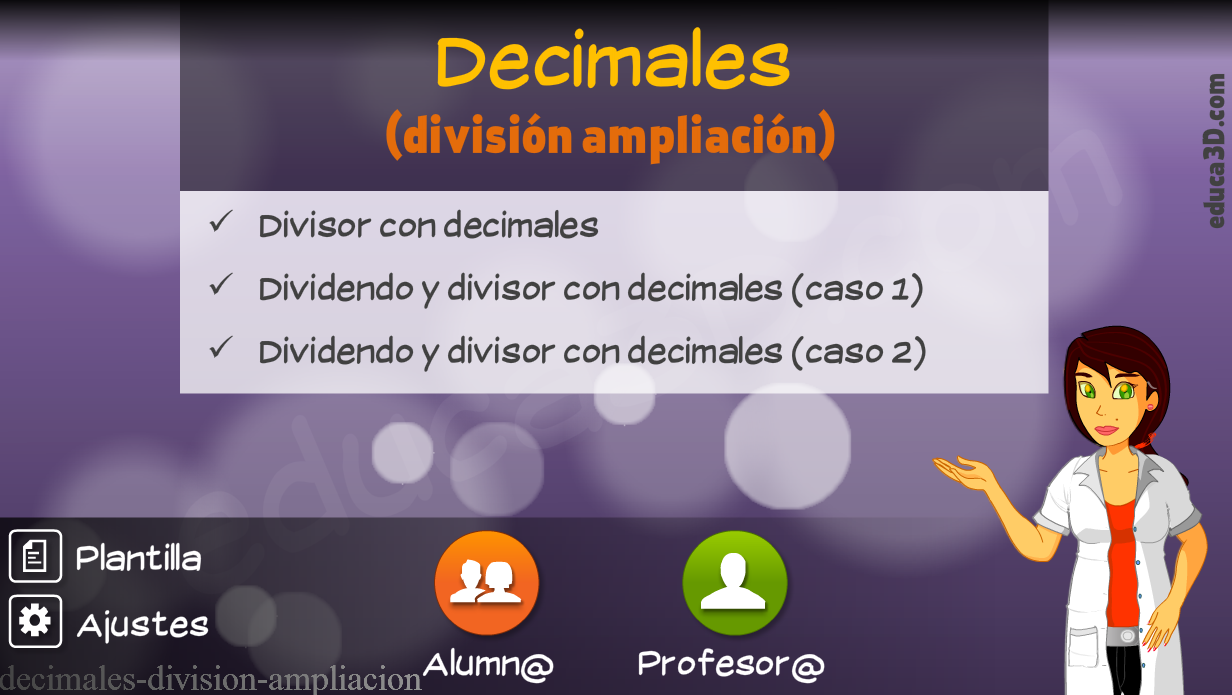 Decimales (división ampliación) - Unidad interactiva