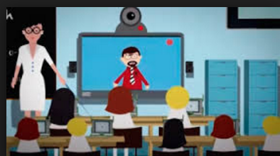 Videoconferencia escolar en francés