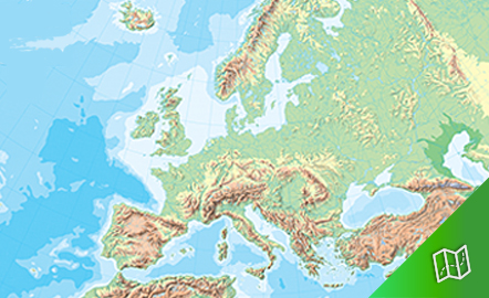 Mapa mudo físico de Europa