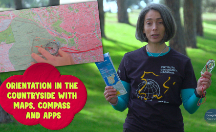 Orientation in the field with map, compass and apps