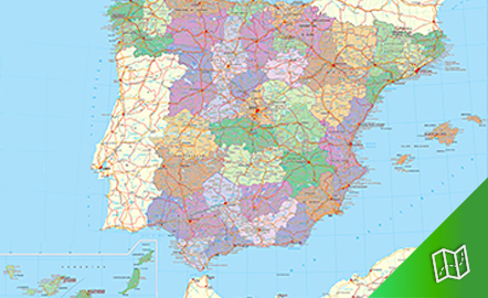 Mapa político de España escala  1:2.250.000