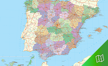 Mapa político de España escala  1:1.125.000