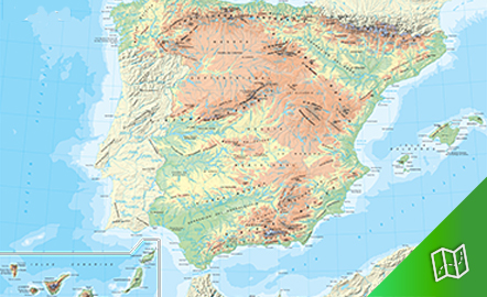 Mapa físico de España escala 1:1.125.000