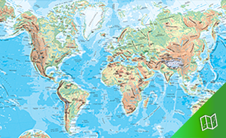Mapa físico del Mundo escala  1:82.350.000