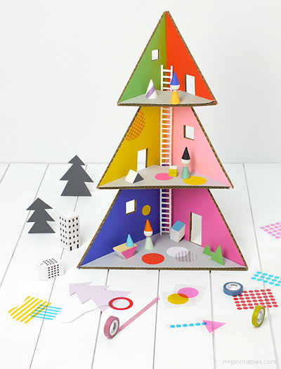 Christmas Tree Doll House. Casa árbol de Navidad  - Mr Printables