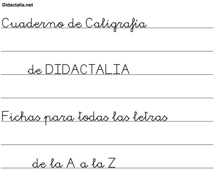 Cuaderno de Caligrafía. Fichas de la A a la Z - Didactalia: material  educativo