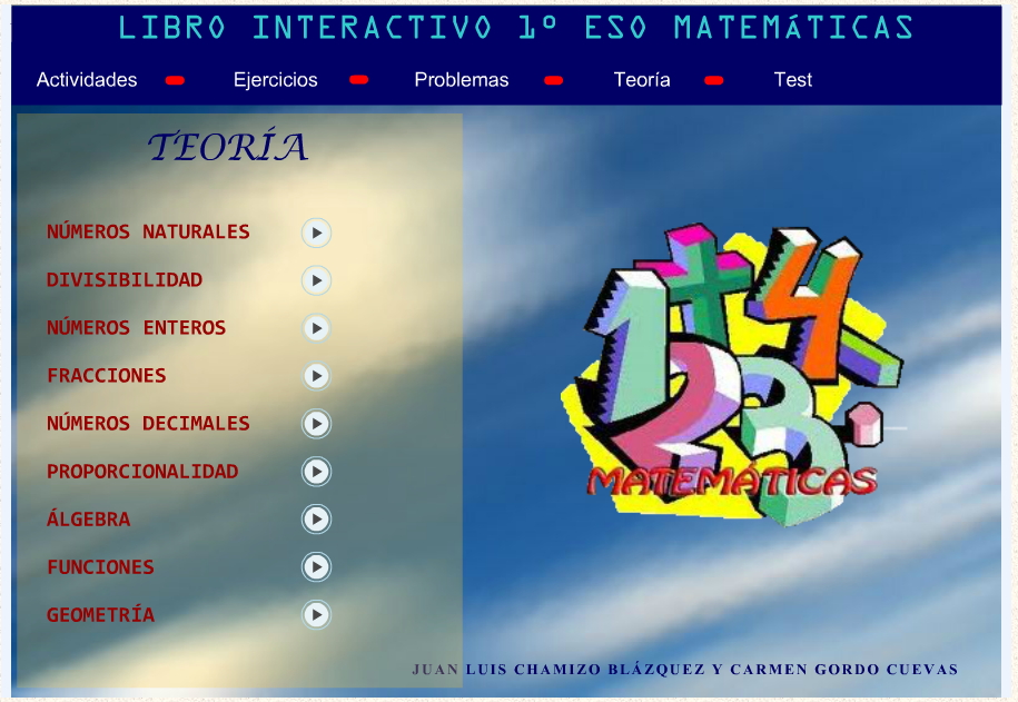 Libro interactivo de Matemáticas de 1º de la ESO