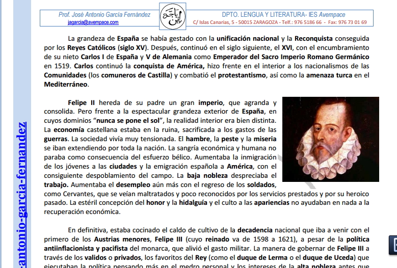 Cervantes: Su vida y su obra (IES Avempace)